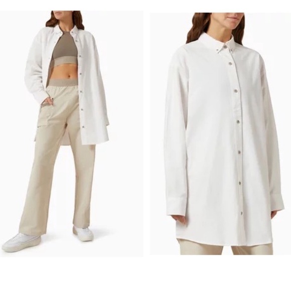FEAR OF GOD Essentials Oversized Oxford Button up 🤍 Medium - Picture 1 of 15